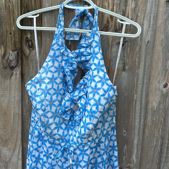 Lilly Pulitzer midi dress/ halter top -sz-12 -Silk - Picture 2 of 15